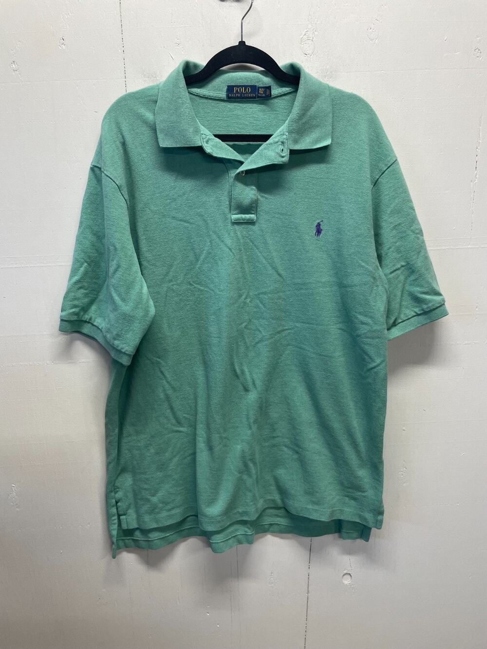POLO Ralph Lauren Men's Polo Shirt Size XLT Tall Mint Green Color Preppy